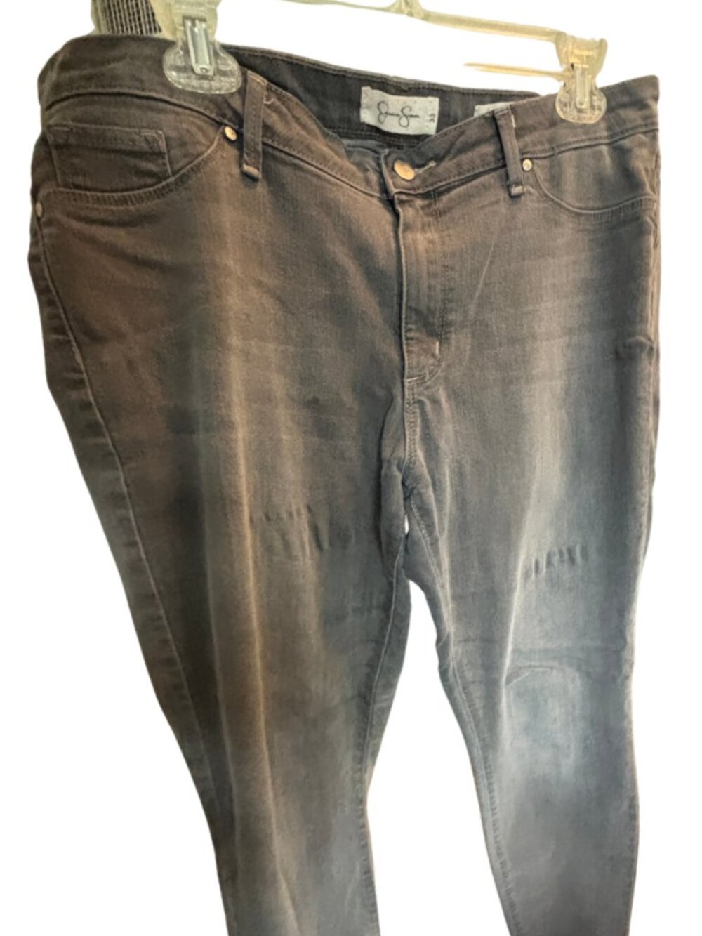 Jessica Simpson gray Kiss Me Super Skinny jeans 33